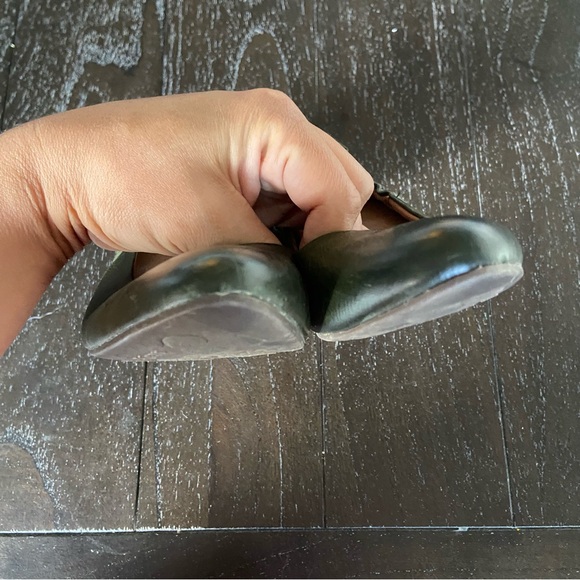 Korks Julie Pine Forest Green Leather Ballet Flats Scrunch Fall Academia 6.5 - Picture 7 of 12